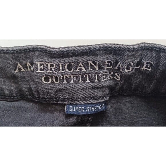 American Eagle Denim Shorts Sz 0 High Rise Shortie Distressed Thrashed Damaged - Picture 3 of 12